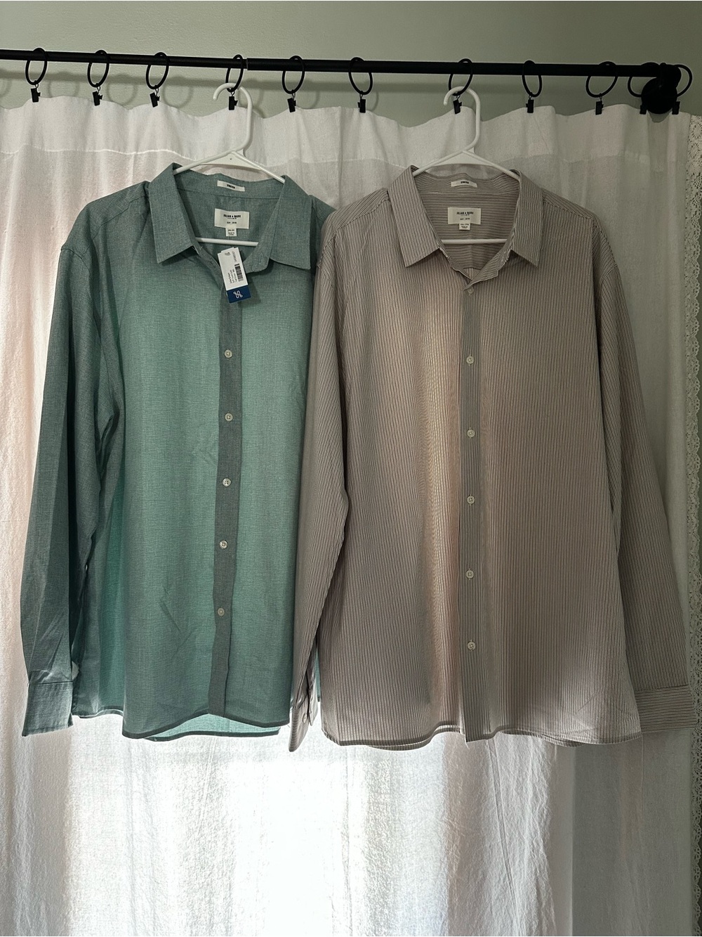 Julian & Mark Men’s Teal and Light Maroon Striped Button-Down Shirts